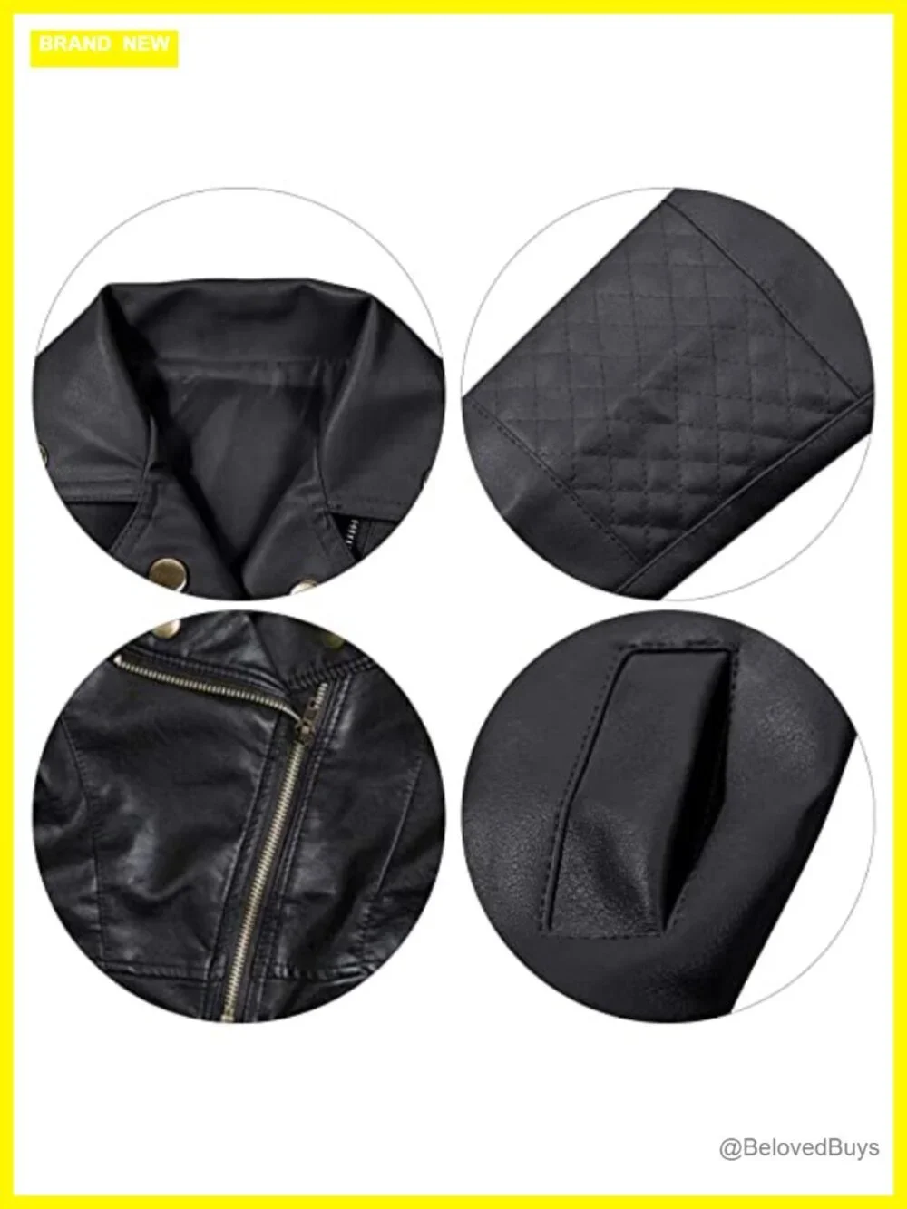 Baby Faux Leather Lapel Jacket Oblique Zipper Coat Outerwear